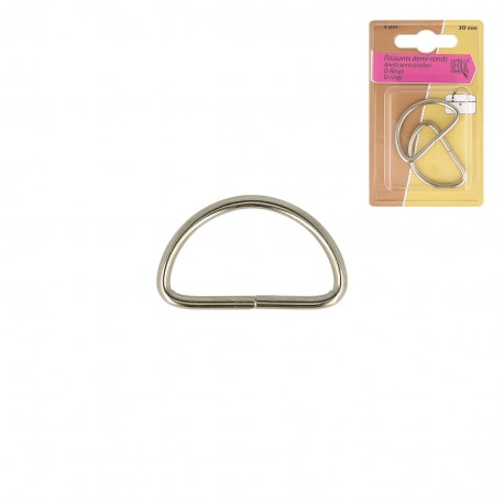 Anneaux En D Métal (Lot De 2) - taille 30 - 120-ARGENT