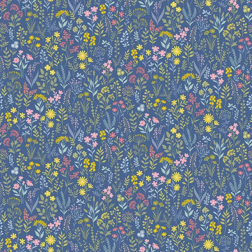 Tissu Patchwork Makower UK Meadow Bleu