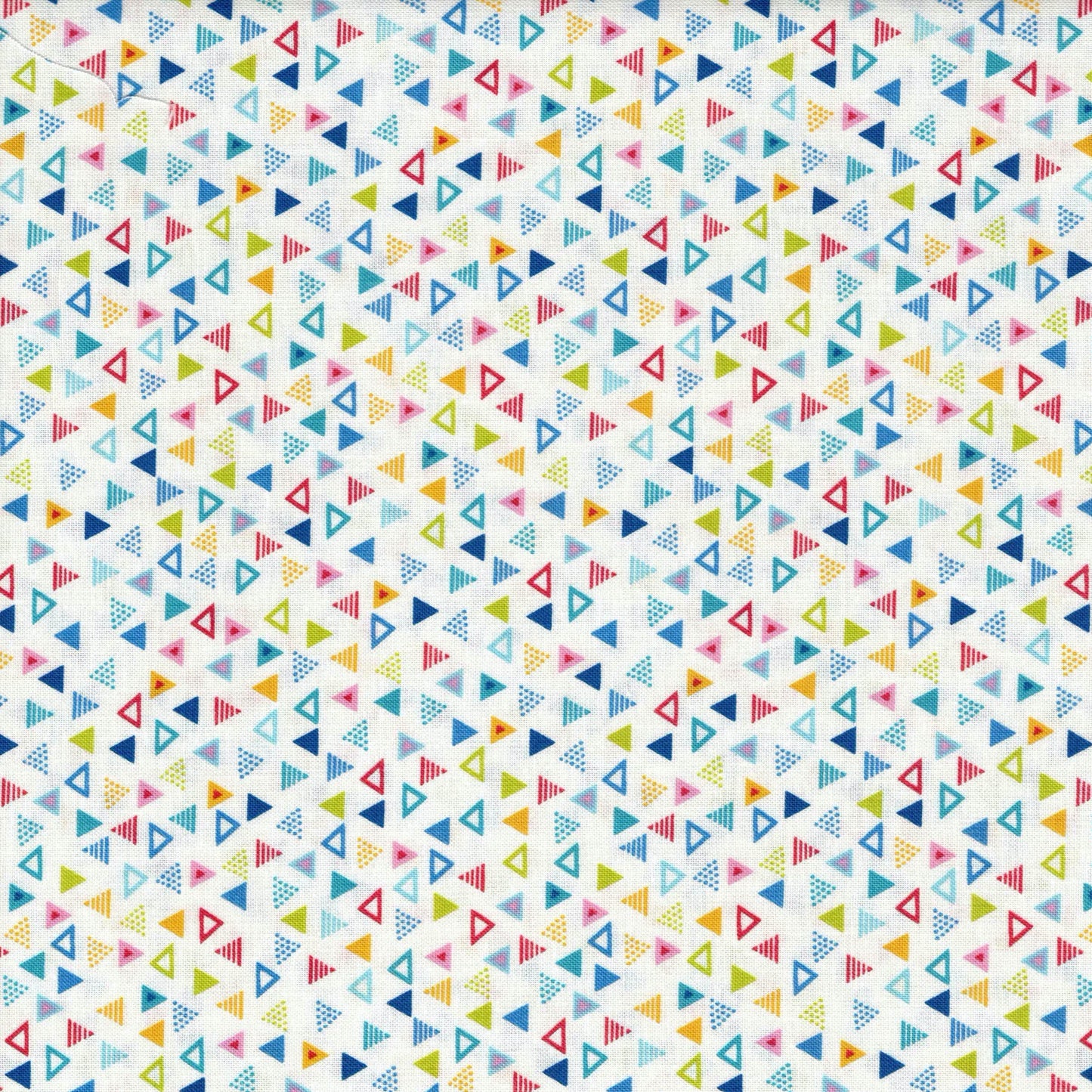 Tissu coton blanc à imprimé triangles