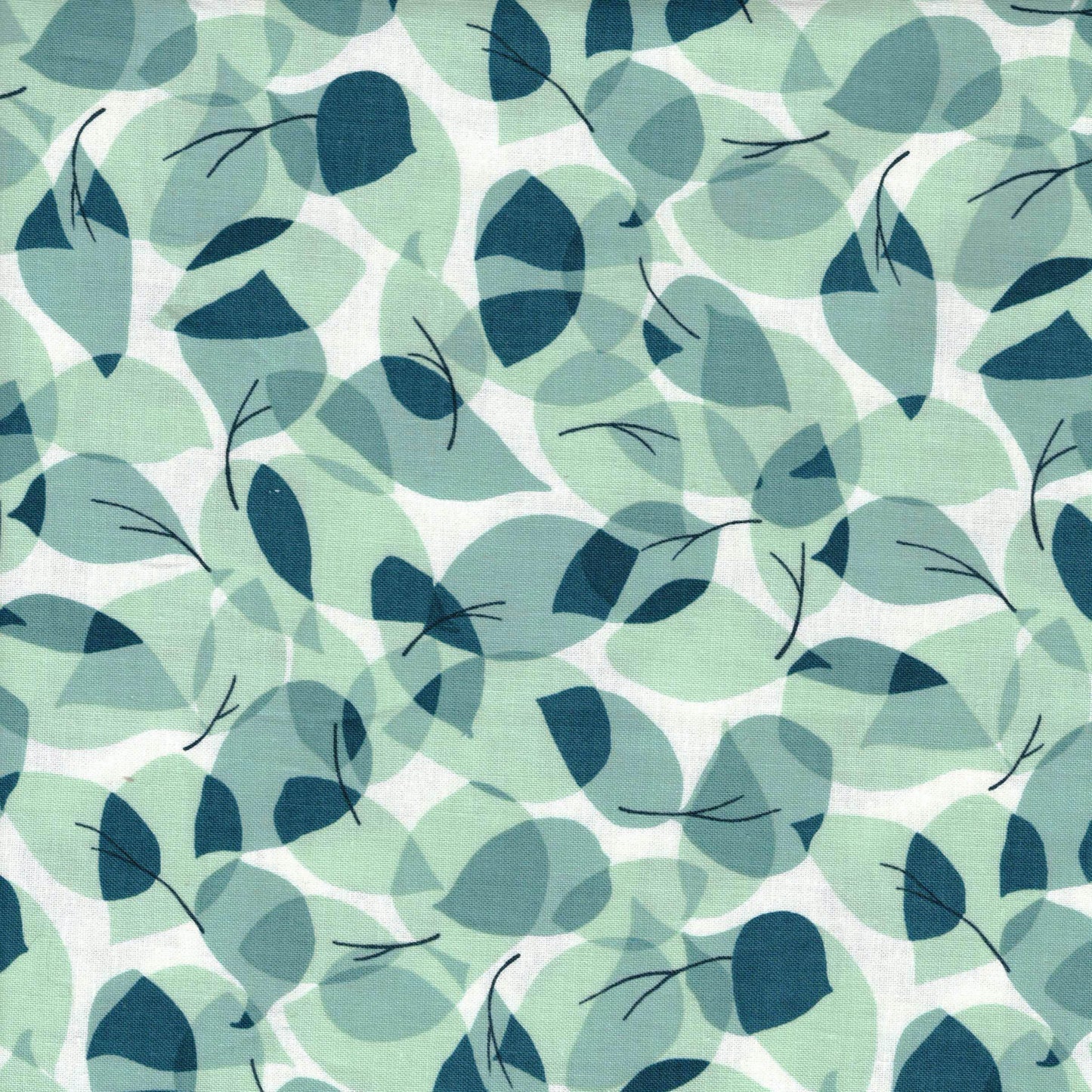 Tissu coton blanc à imprimé feuillage