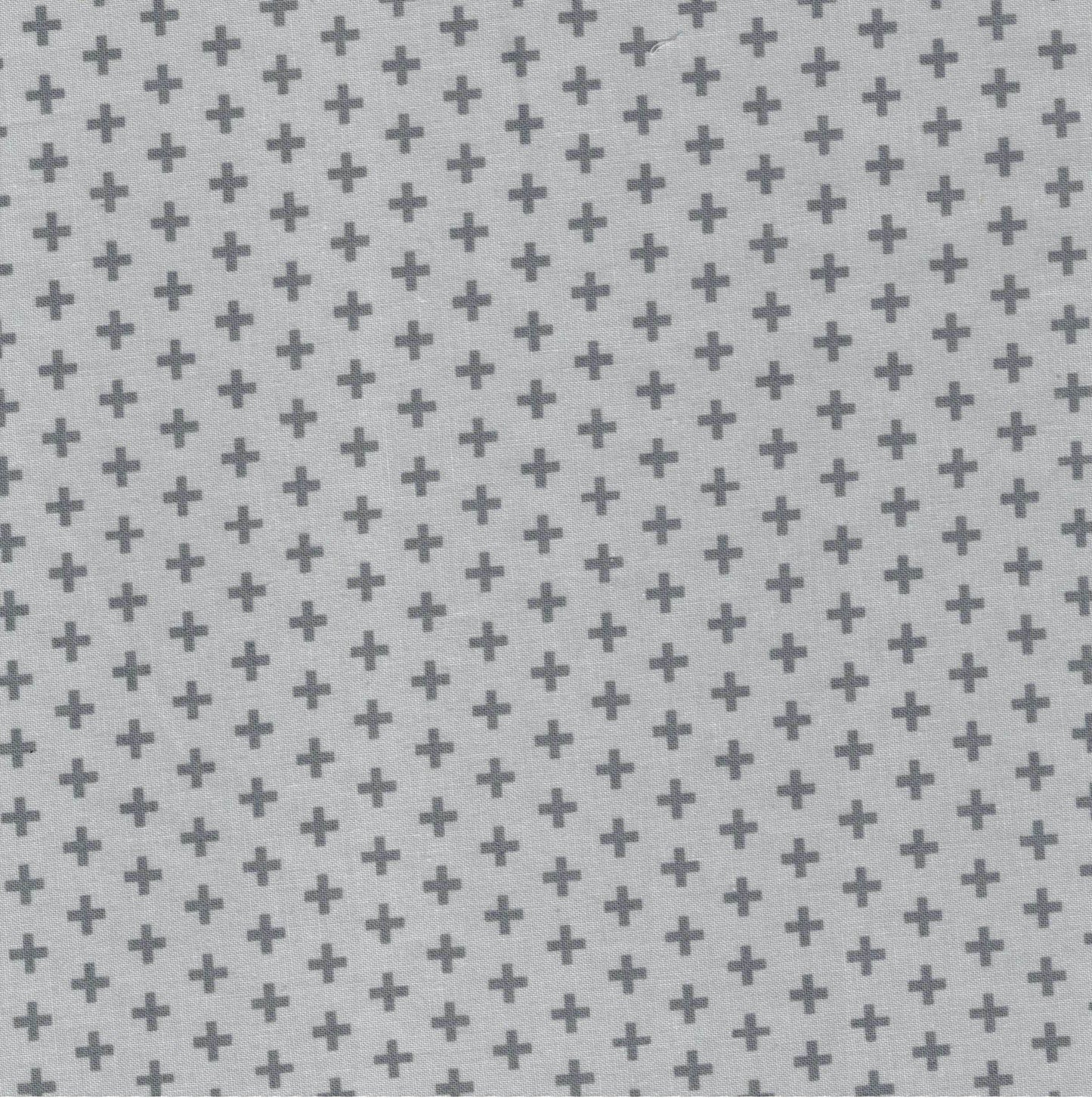 tissu coton gris à croix grises