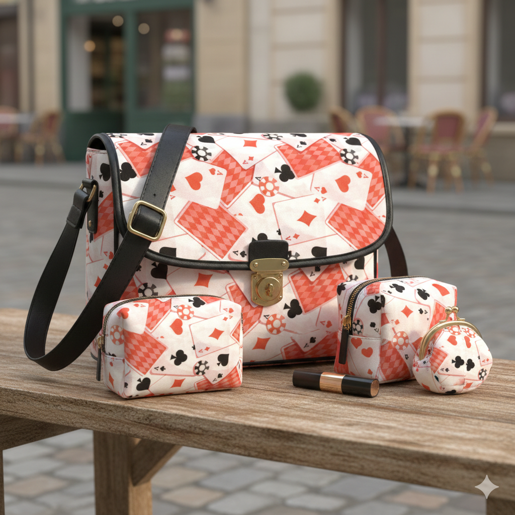 Tissu Patchwork Coton Motif Cartes et Jetons Poker