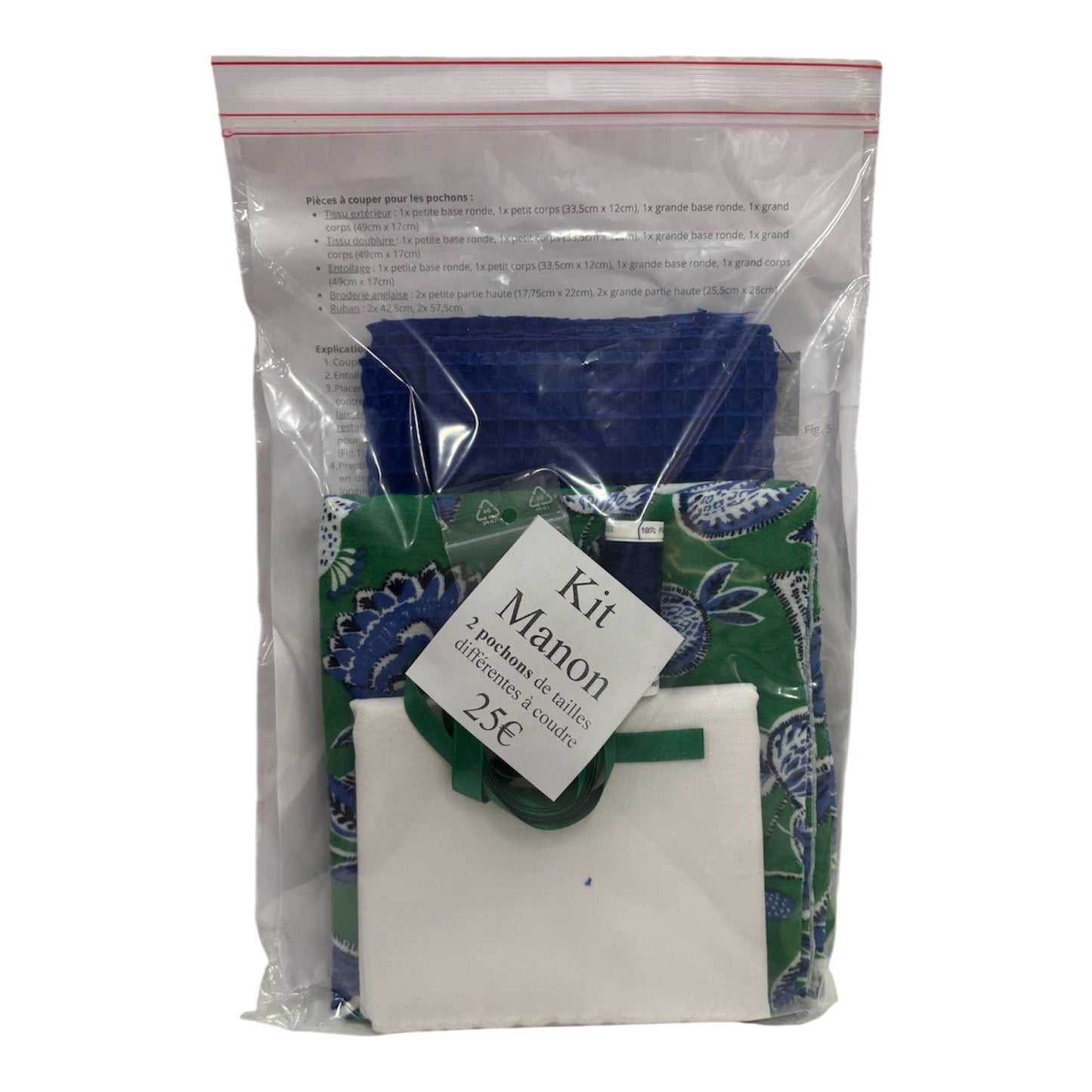 Kit Couture Manon - 2 Pochons Assortis - Bleu Roi