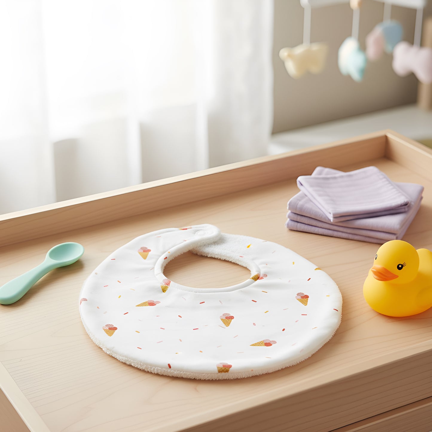 Tissu 100% coton cornets de glace