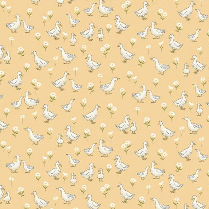 tissu makower little ones ducks yellow