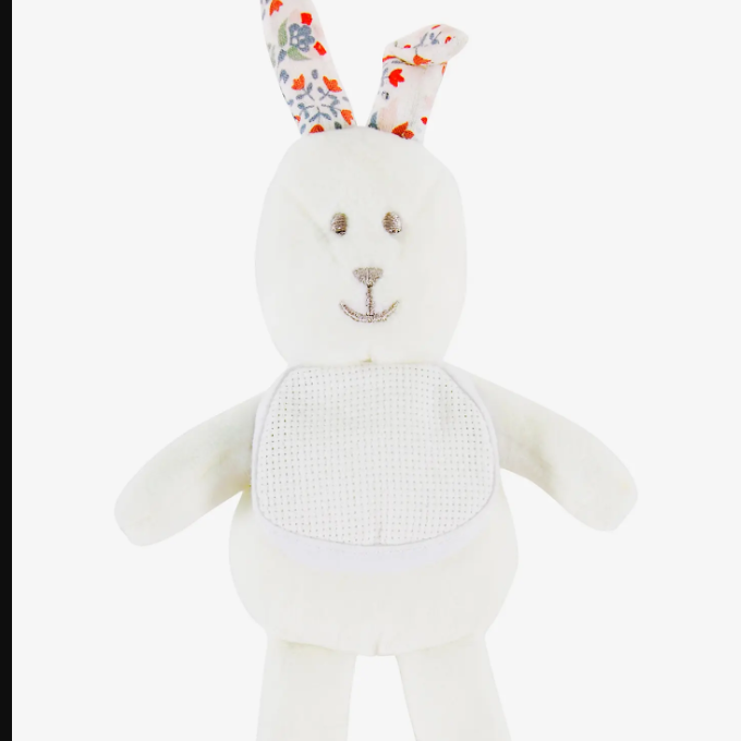 doudou lapin blanc à broder