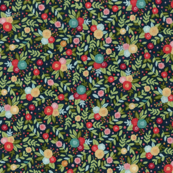 michael miller flowery scroll bleu