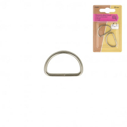 Anneaux En D Métal (Lot De 2) - taille 25 - 120-ARGENT