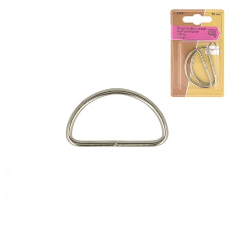 Anneaux En D Métal (Lot De 2) - taille 40 - 120-ARGENT