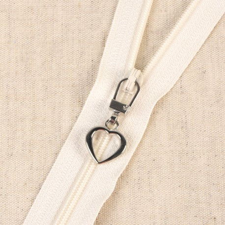 Tirette Fantaisie Coeur - 120-RHODIUM