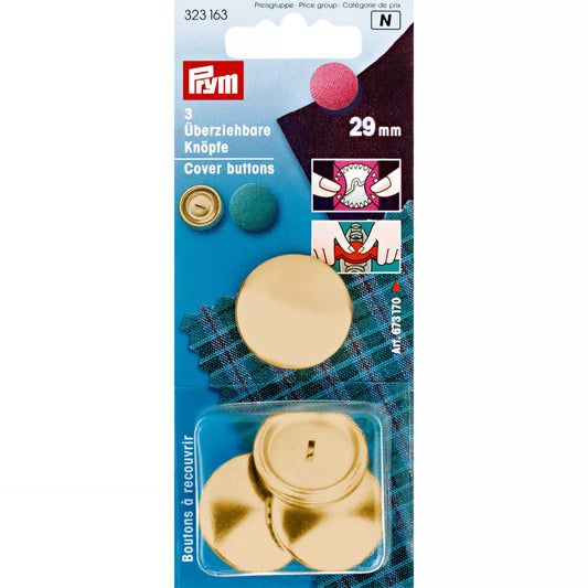 Mediac Boutons à recouvrir, 29mm, or