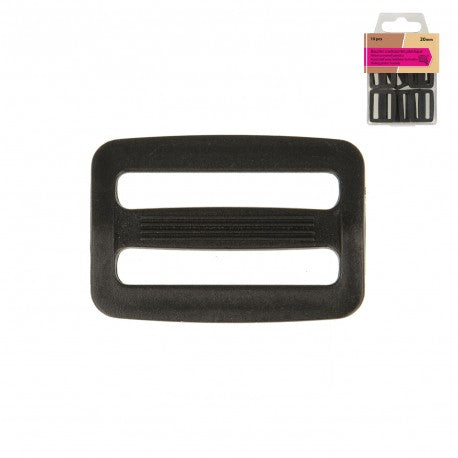 Boucles Coulissantes Plastique 50Mm*2 - taille 32 - 580-NOIR