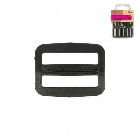 Boucles Coulissantes Plastique 50Mm*2 - taille 25 - 580-NOIR