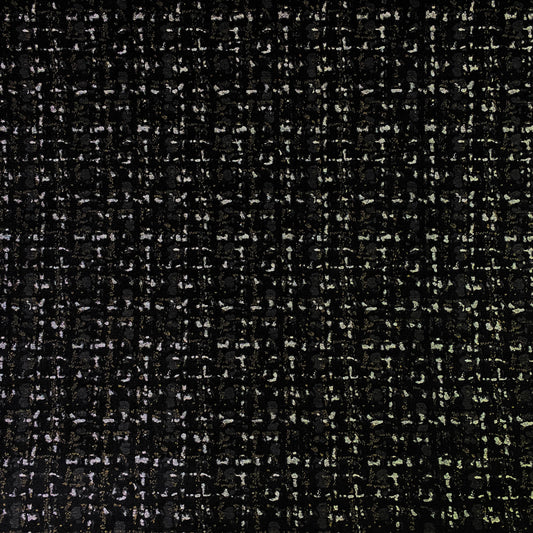 Velours ras noir impression or et argent