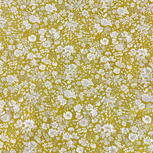 Tissu coton Liberty vert anis imprimé floral