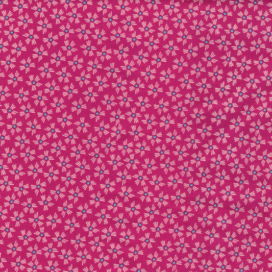 Tissu coton fuchsia imprimé