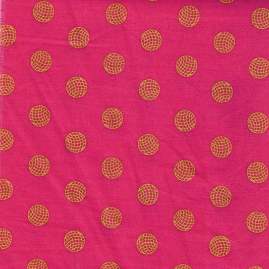 Tissu coton fuchsia à imprimé