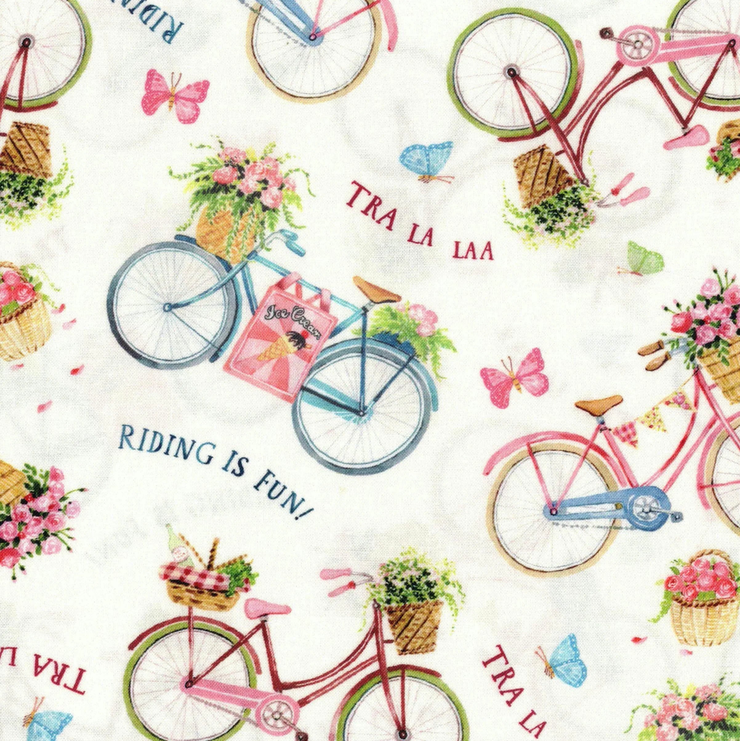 Tissu Popeline Coton Imprimé Vélo – Largeur 42 Pouces (107 Cm), Par Yard, Qualité OneOone - 9