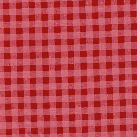 Tissu coton imprimé carreaux rouges