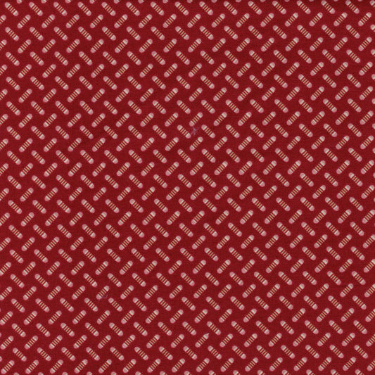 Tissu coton rouge à petits motifs