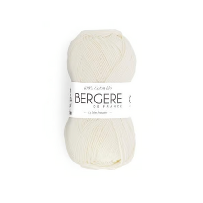 100% Coton Bio Blanc Bergère de France