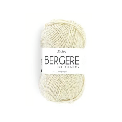 Pelote de fil ECOTON Bergère de France 50g aspect tweedé coton acrylique recyclé pour tricot crochet