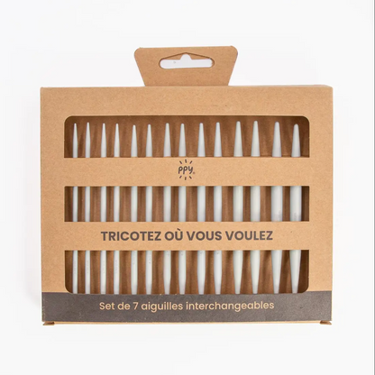 Set d'aiguilles à tricoter circulaires interchangeables aluminium - PPYarns