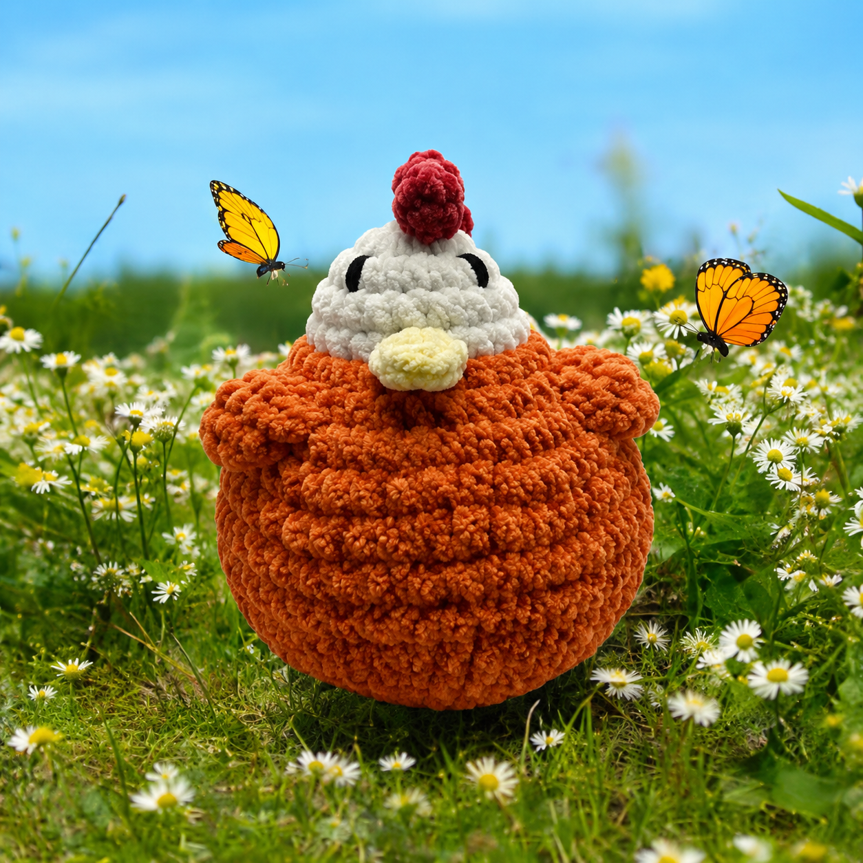 Peluche Poule Crochet Fait Main