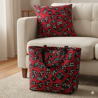Tissu Patchwork Coton Motif Dominos - 100% Coton 110cm
