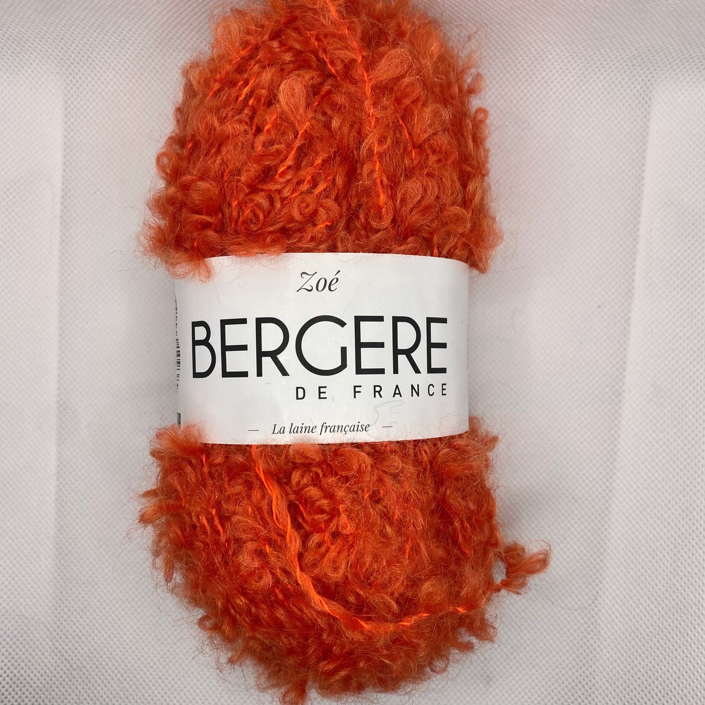Pelote de laine Zoé Orange Bergère de France - fil bouclette mérinos et mohair couleur orange vif pour tricot
