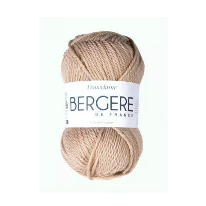 Pelote de laine Doucelaine Avoine Bergère de France, coloris beige naturel, 45g/81m, composition 80% laine 20% polyamide