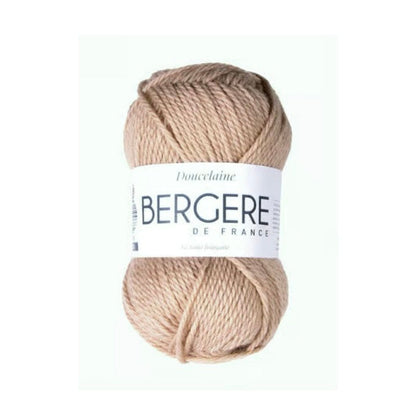 Pelote de laine Doucelaine Avoine Bergère de France, coloris beige naturel, 45g/81m, composition 80% laine 20% polyamide