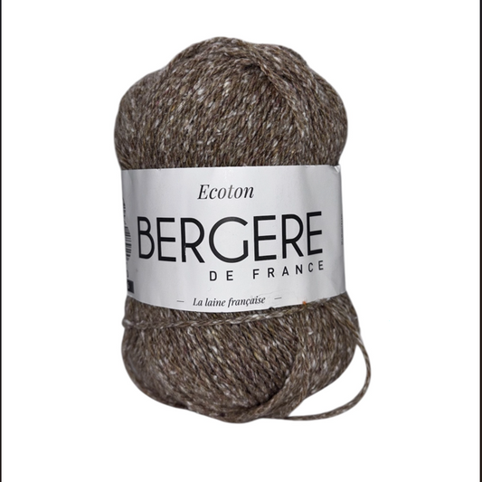 Pelote de fil ECOTON Bergère de France 50g aspect tweedé coton acrylique recyclé pour tricot crochet