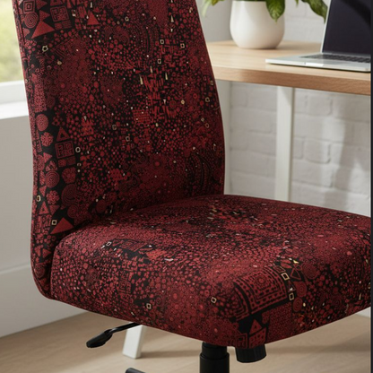 Tissu patchwork motifs géométriques fins bordeaux et crème, pour décoration intérieure et habillement, disponible chez Mille et Un Tissus à Moulins.