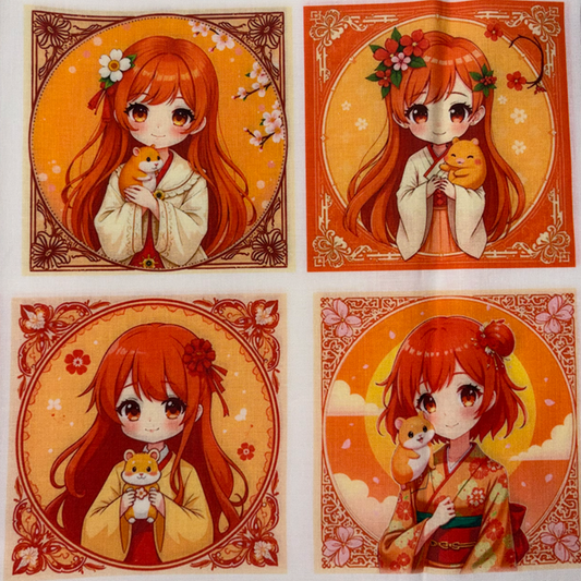 Panneaux carrés inspirations japonaises hamsters 2