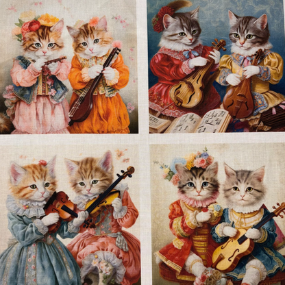 Panneaux carrés Chats violons