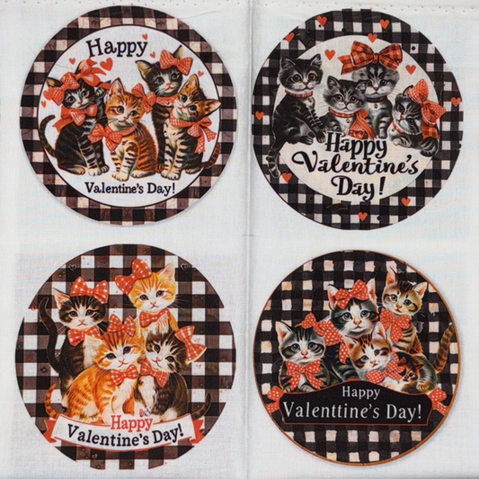 Panneaux carrés Chats St Valentin