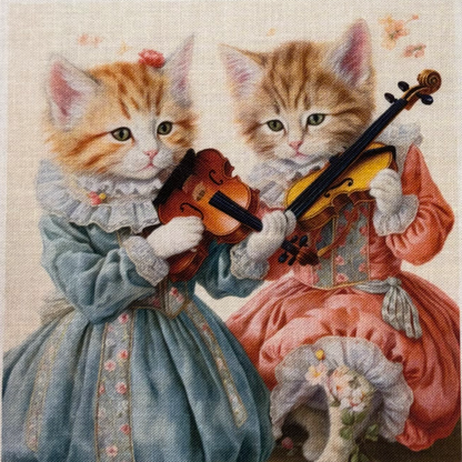 Panneaux carrés Chats violons