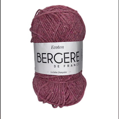Pelote de fil ECOTON Bergère de France 50g aspect tweedé coton acrylique recyclé pour tricot crochet
