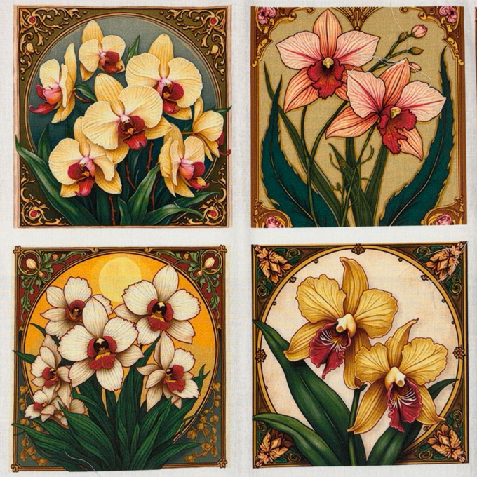 Panneaux carrés Fleurs Jaunes