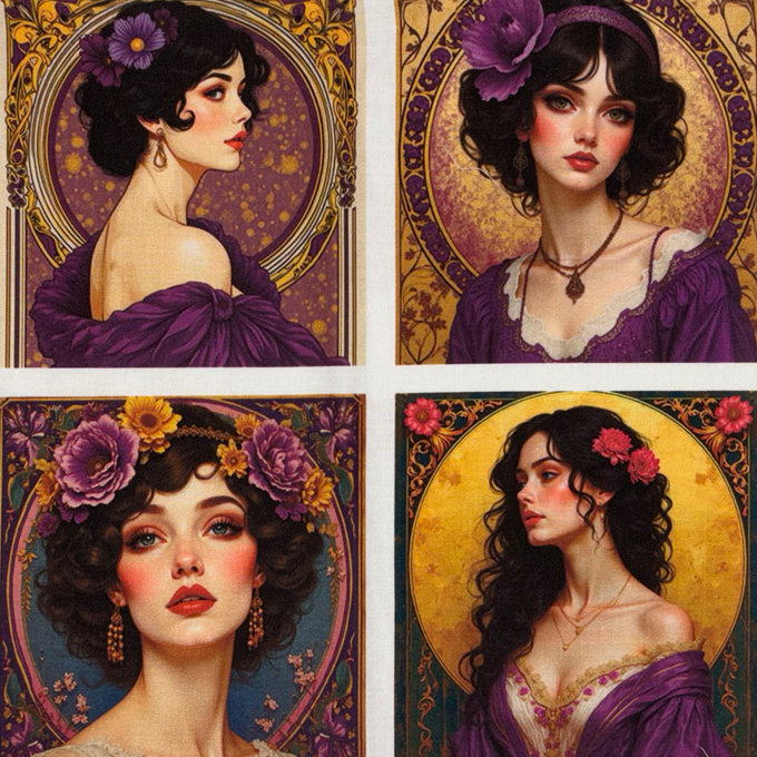 Panneaux carrés Femmes Violettes