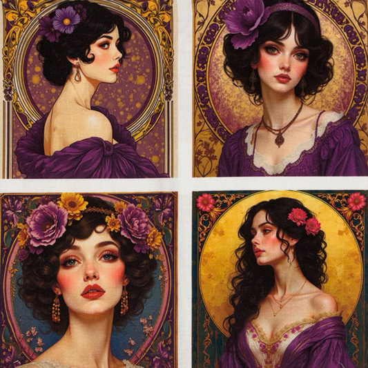 Panneaux carrés Femmes Violettes
