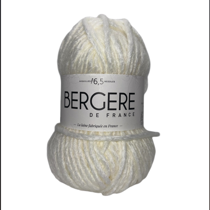 Pelote de laine Duvetine Bergère de France 50g, fil mèche acrylique pour tricot aux aiguilles 6,5mm