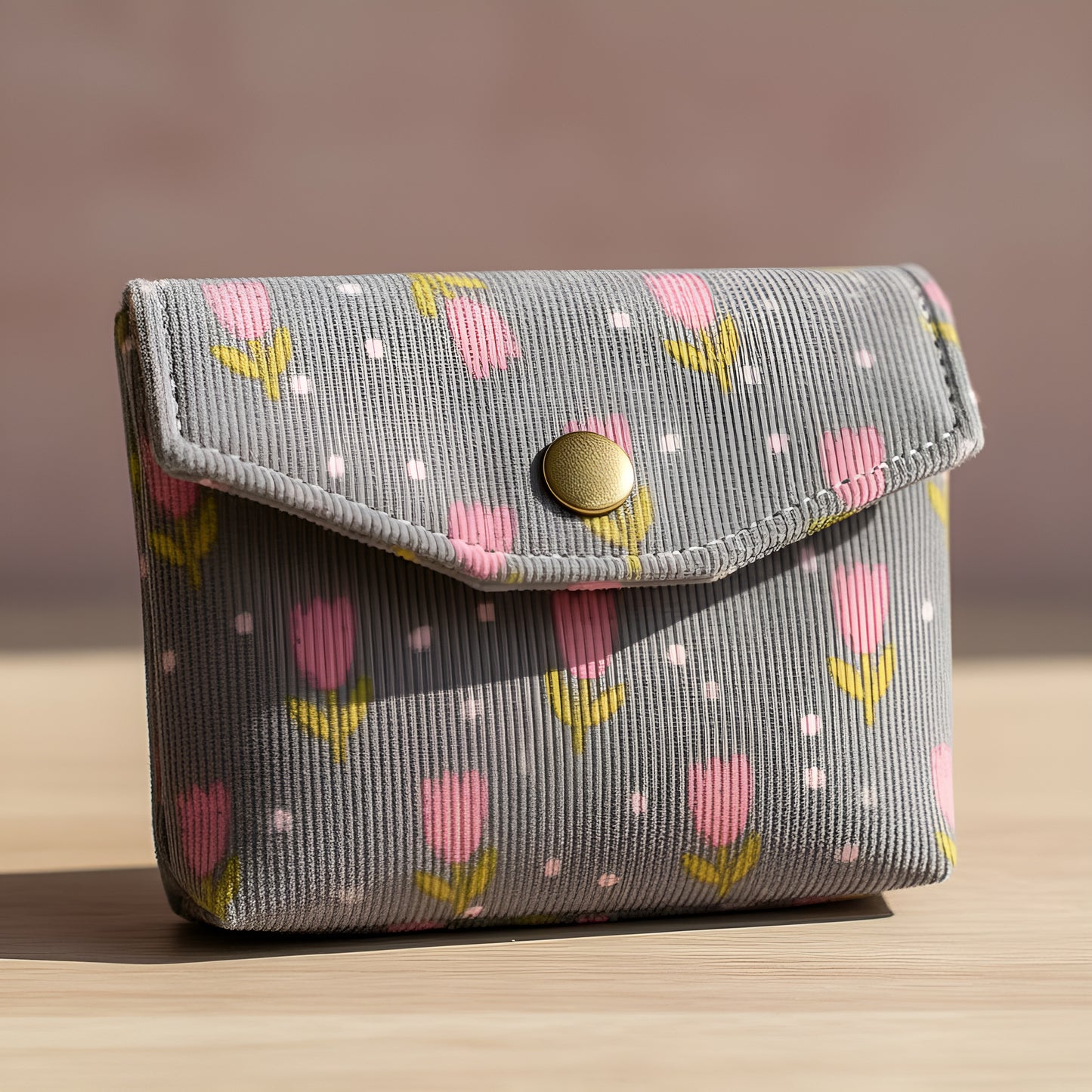 Velours milleraies fleurs rose