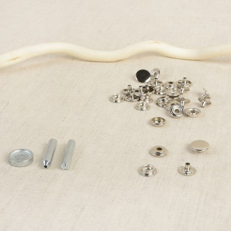 Pression tissu lourd + outil 15mm - argent