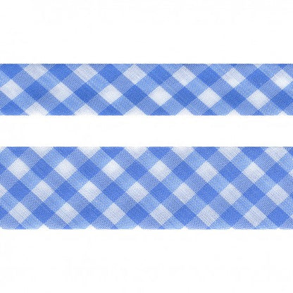 Biais replié vichy - bleu