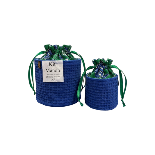 Kit Couture Manon - 2 Pochons Assortis - Bleu Roi