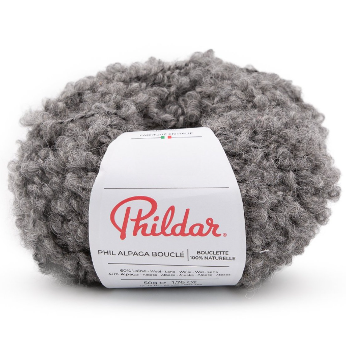 phil alpaga bouclé gris acier phildar