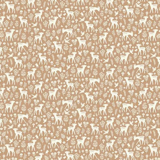 tissu makower little ones deer brown