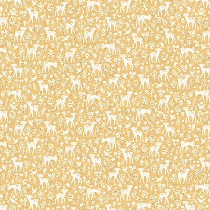 tissu makower little ones deer yellow